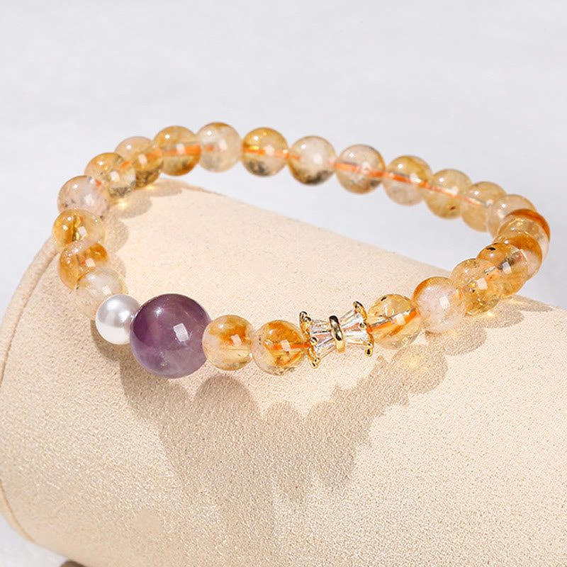 Nimara Ritual Natural Citrine Amethyst Prosperity Bracelet