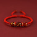 Nimara Ritual Handmade Red Agate Chinese Zodiac Red String Braided Protection Bracelet