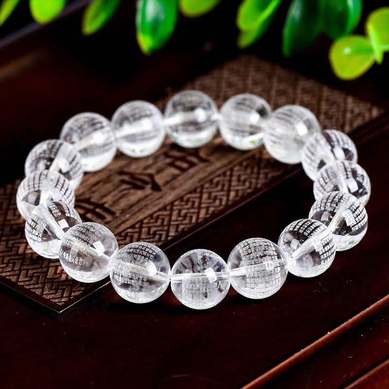 Nimara Ritual Heart Sutra Natural White Crystal Protection Bracelet
