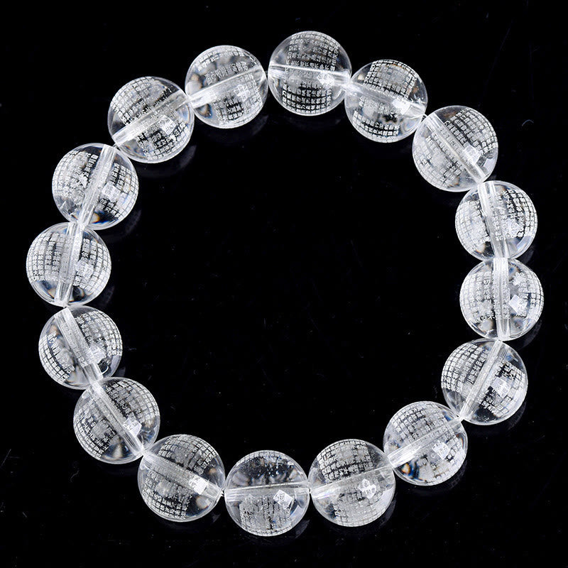 Nimara Ritual Heart Sutra Natural White Crystal Protection Bracelet