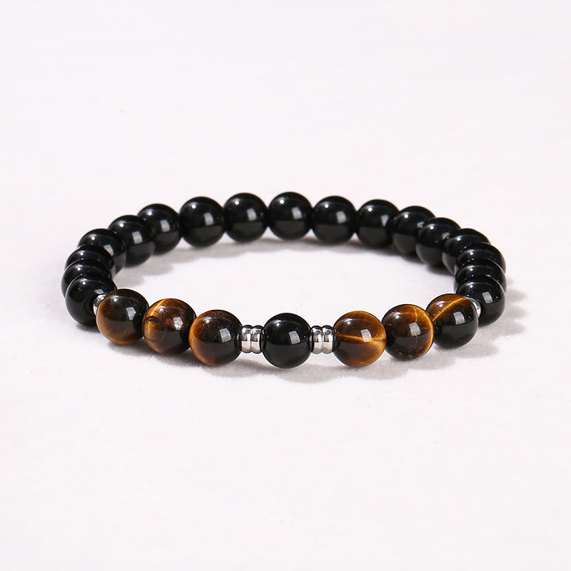 Nimara Ritual 2Pcs Hematite Tiger Eye Blue Tiger Eye Powerful Bracelet Set