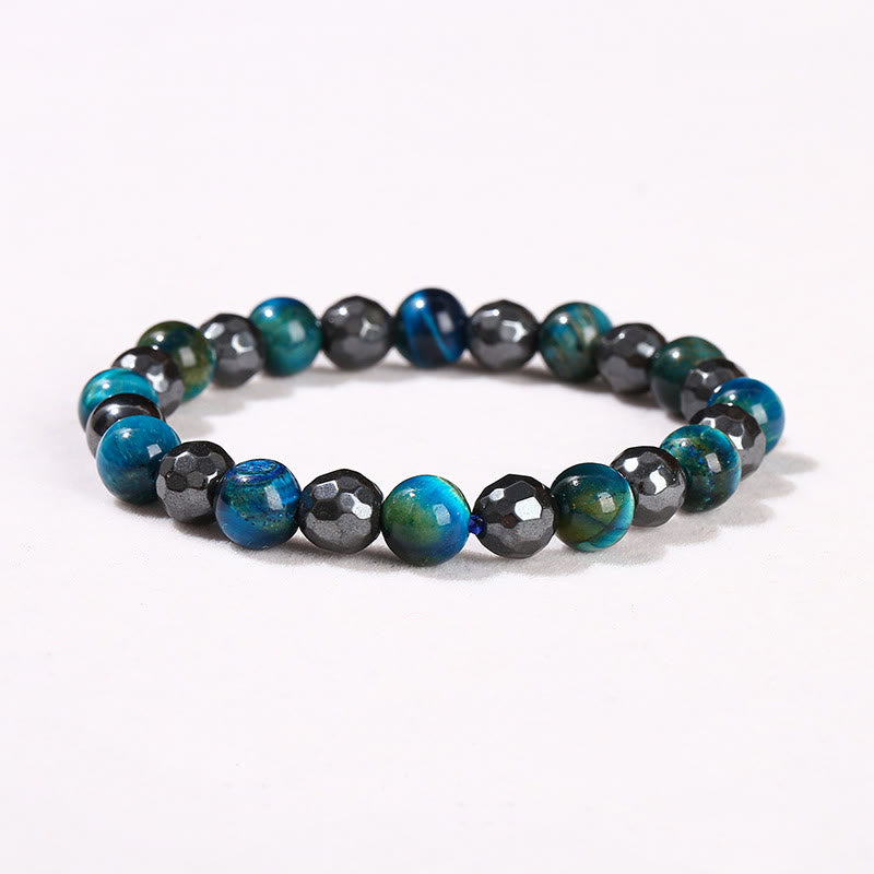 Nimara Ritual 2Pcs Hematite Tiger Eye Blue Tiger Eye Powerful Bracelet Set