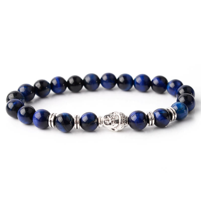 Nimara Ritual Blue Green Red Tiger Eye Buddha Head Balance Bracelet