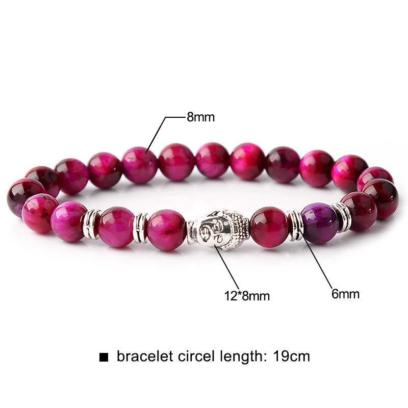 Nimara Ritual Blue Green Red Tiger Eye Buddha Head Balance Bracelet