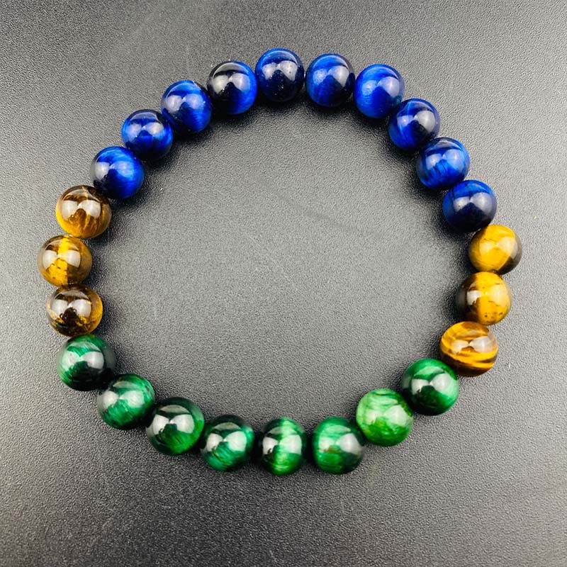 Nimara Ritual Blue Tiger Eye Green Tiger Eye Tiger Eye Balance Bracelet