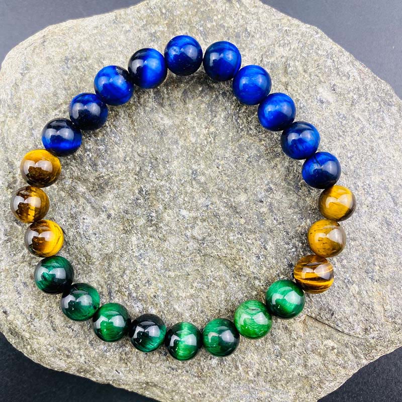 Nimara Ritual Blue Tiger Eye Green Tiger Eye Tiger Eye Balance Bracelet