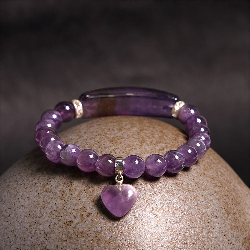 Nimara Ritual Natural Quartz Love Heart Healing Beads Bracelet