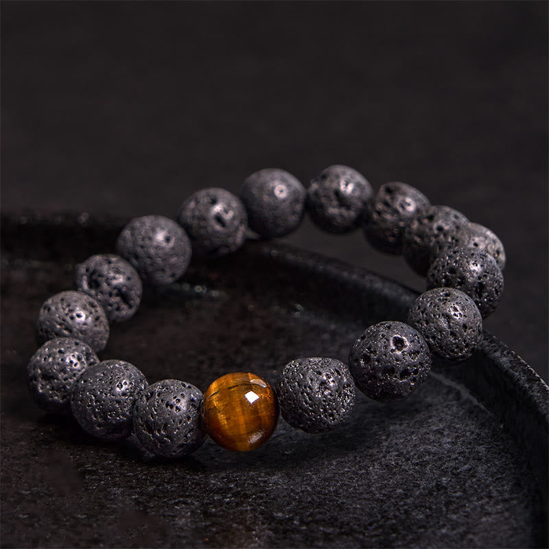 Nimara Ritual Lava Rock Tiger Eye Stone Peace Healing Bracelet
