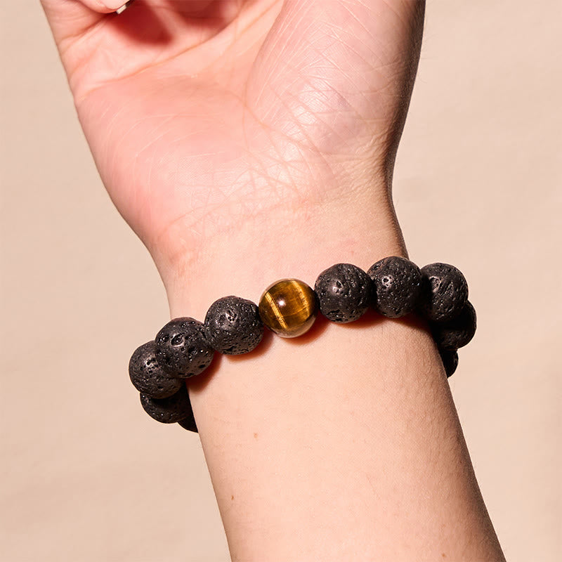 Nimara Ritual Lava Rock Tiger Eye Stone Peace Healing Bracelet