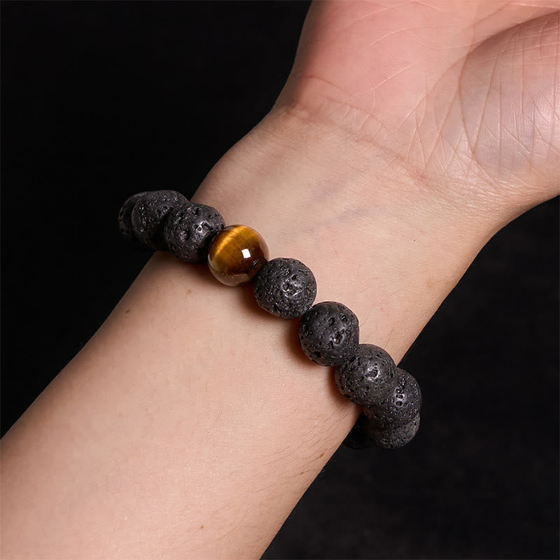 Nimara Ritual Lava Rock Tiger Eye Stone Peace Healing Bracelet