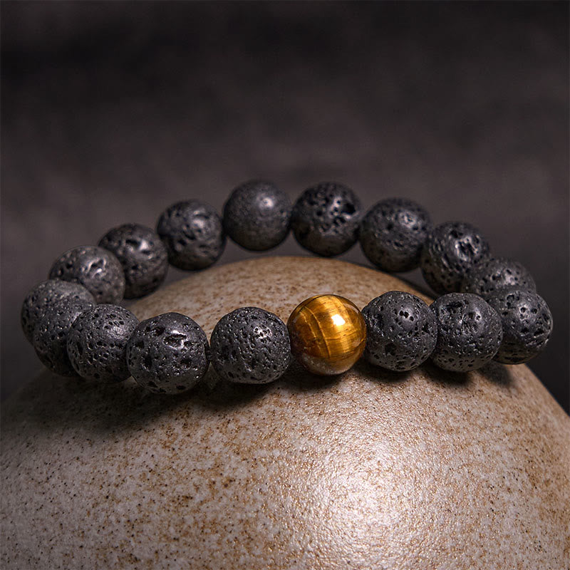 Nimara Ritual Lava Rock Tiger Eye Stone Peace Healing Bracelet