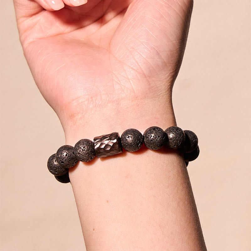 Nimara Ritual Lava Rock Ebony Wood Tiger Eye Healing Bracelet