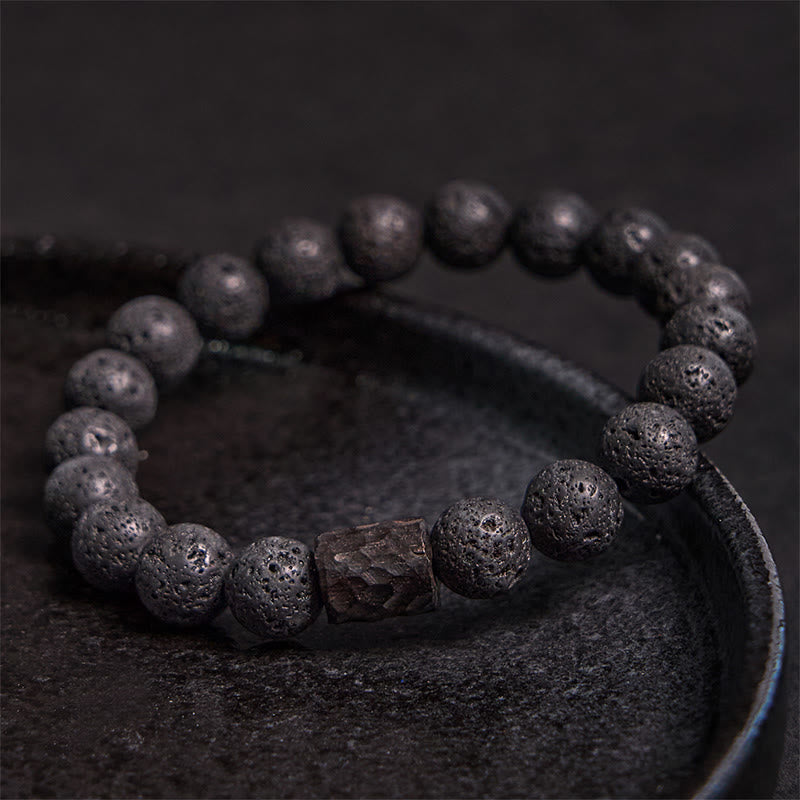 Nimara Ritual Lava Rock Ebony Wood Tiger Eye Healing Bracelet