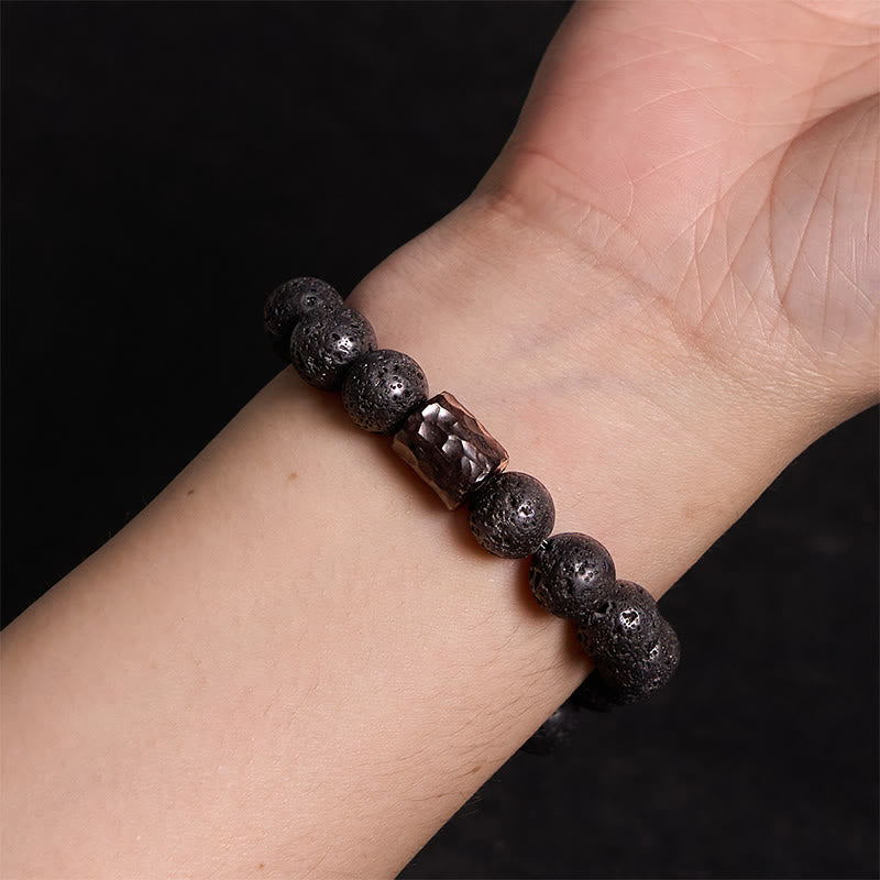 Nimara Ritual Lava Rock Ebony Wood Tiger Eye Healing Bracelet