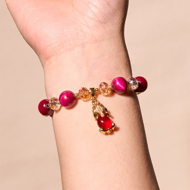Nimara Ritual Red Tiger Eye PiXiu Fox Protection Self Confidence Bracelet