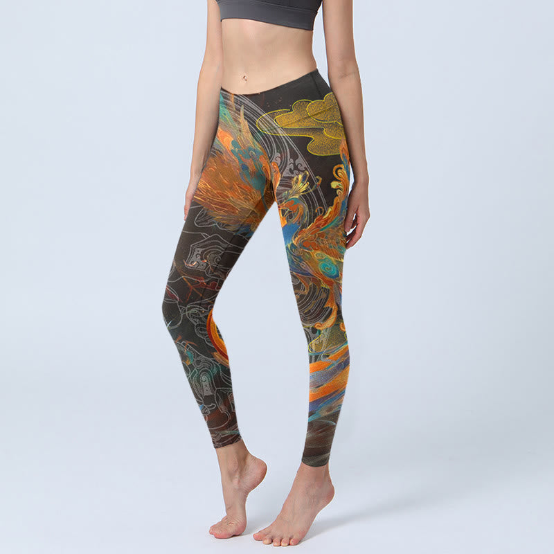 Nimara Ritual Vibrant Phoenix Gym Leggings Women's Yoga Pants