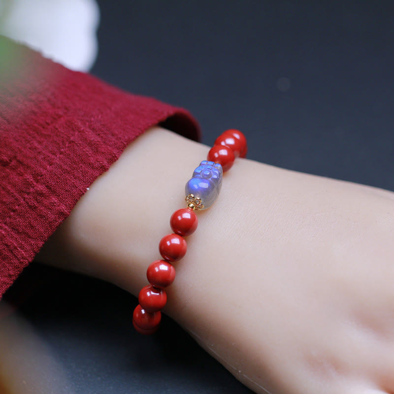 Nimara Ritual Cinnabar Moonstone PiXiu Blessing Bracelet