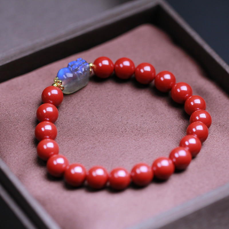 Nimara Ritual Cinnabar Moonstone PiXiu Blessing Bracelet