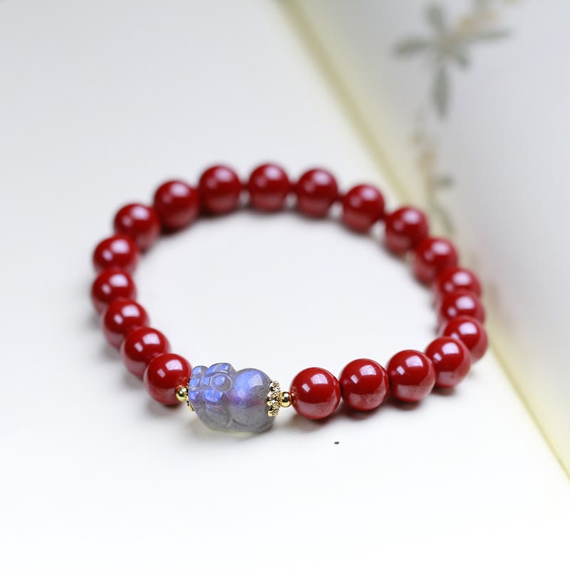 Nimara Ritual Cinnabar Moonstone PiXiu Blessing Bracelet
