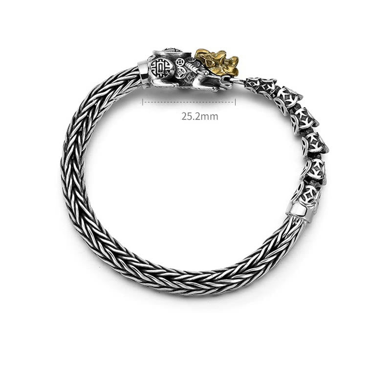 Nimara Ritual 925 Sterling Silver PiXiu Copper Coins Ingot Wealth Bracelet Bangle