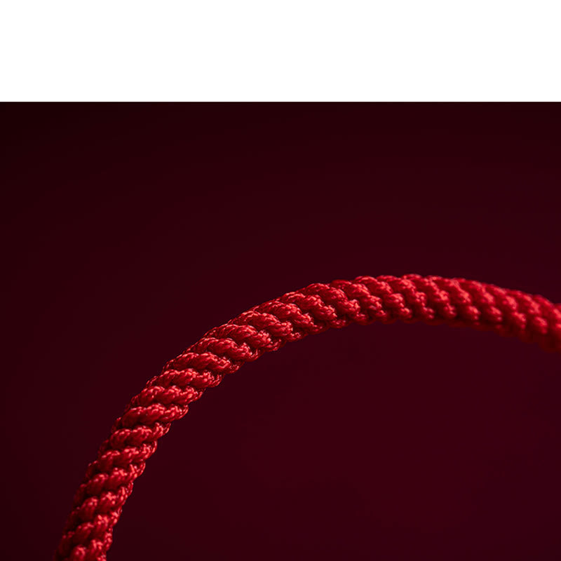 Nimara Ritual Handmade Cinnabar Ruyi Handle Fu Character PiXiu Blessing Red String Braided Bracelet