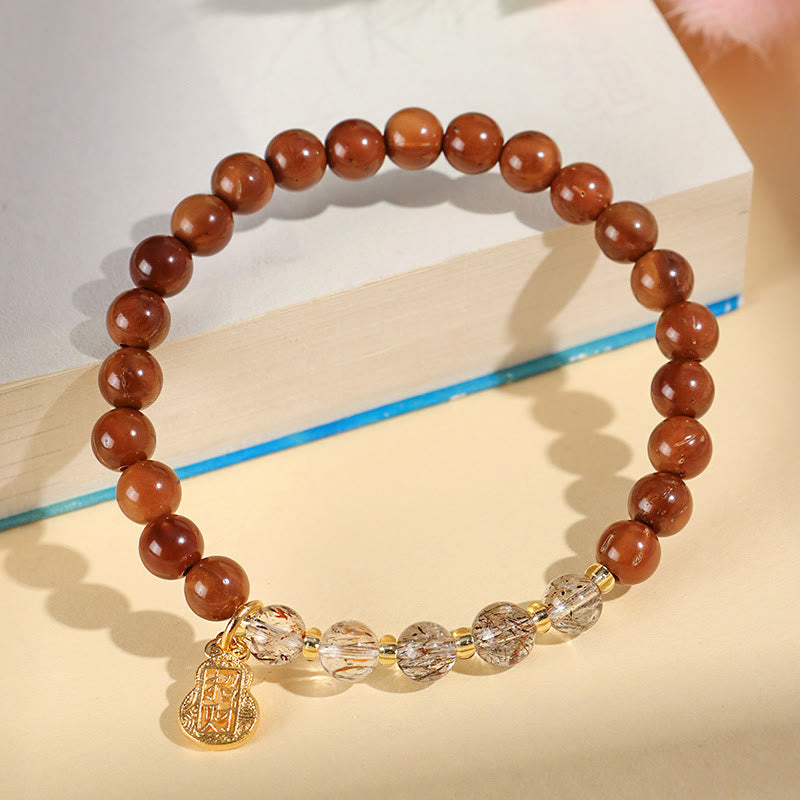 Nimara Ritual Green Phantom Citrine Rutilated Quartz Super Seven Crystal Confidence Bracelet