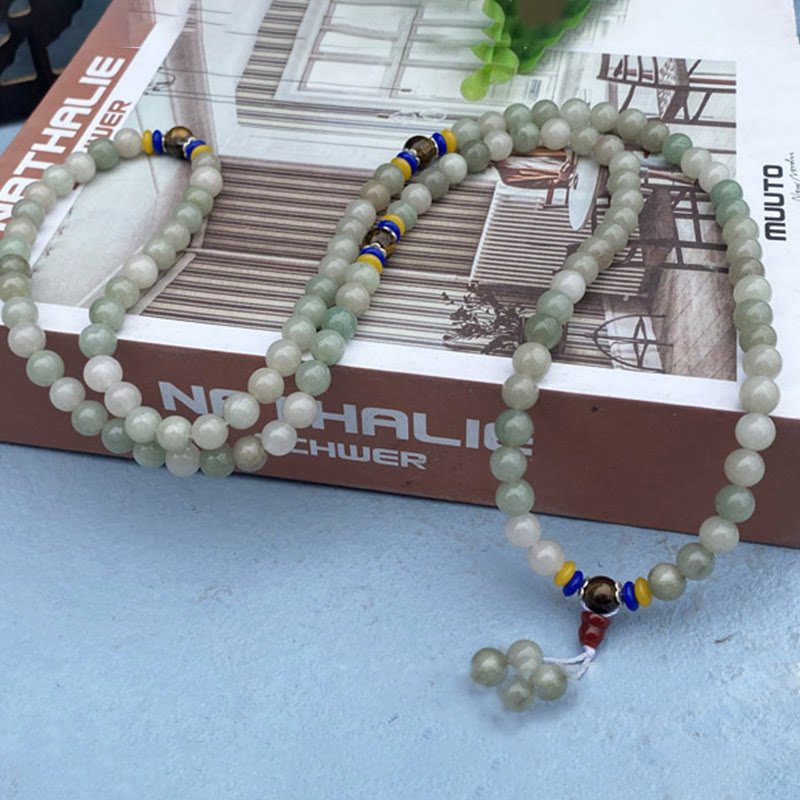Nimara Ritual 108 Mala Beads Natural Shetai jade Luck Prosperity Bracelet