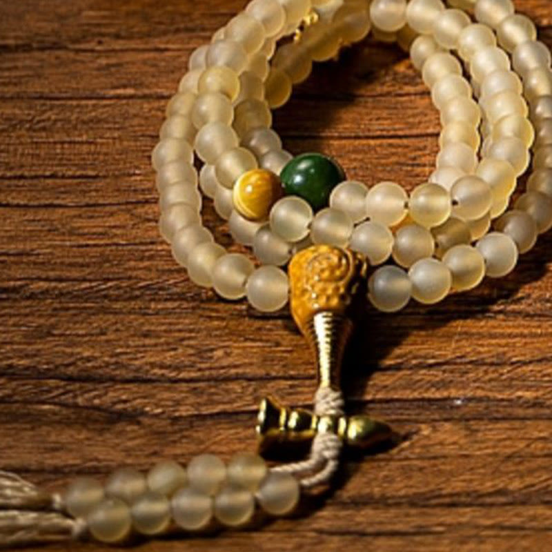 Nimara Ritual Tibet 108 Mala Beads Chinese Zodiac Natal Buddha Natural Sheep Horn Wealth Bracelet