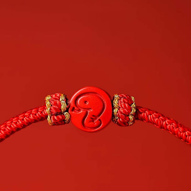 Nimara Ritual Chinese Zodiac Red String Eight Thread Peace Knot Cinnabar Protection Luck Bracelet