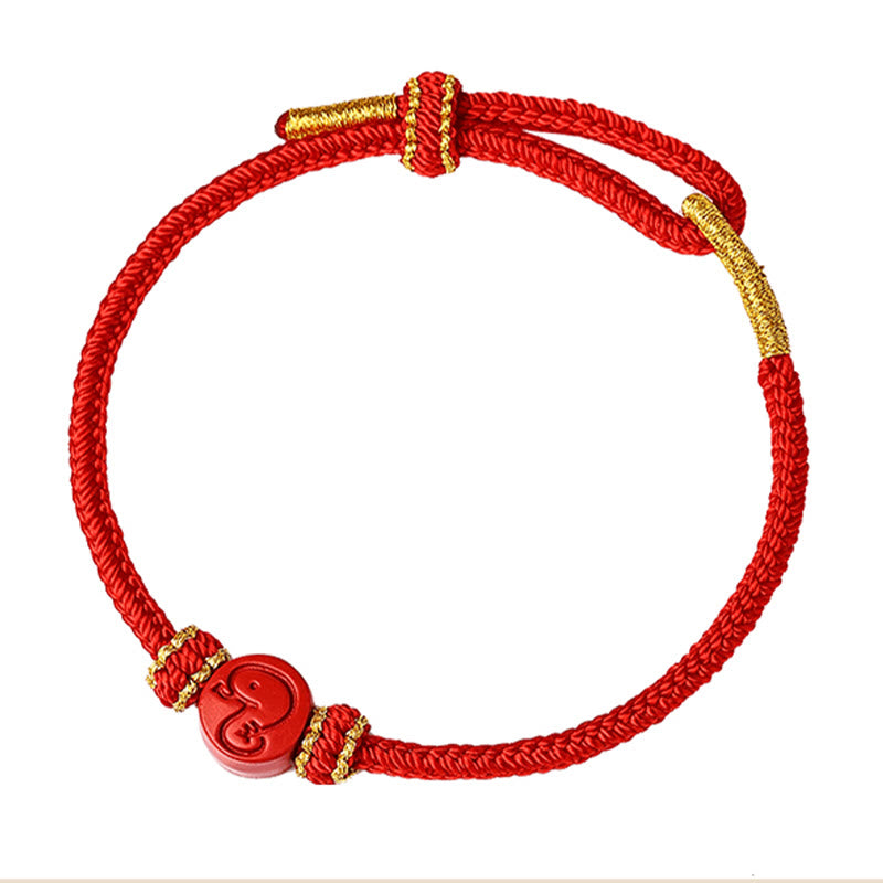 Nimara Ritual Chinese Zodiac Red String Eight Thread Peace Knot Cinnabar Protection Luck Bracelet