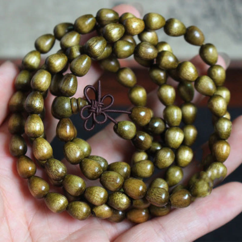Nimara Ritual 108 Mala Teardrop Beads Natural Phoebe Zhennan Wood Protection Bracelet