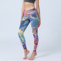 Nimara Ritual Whales Swallows Waves Print Gym Leggings Women's Yoga Pants