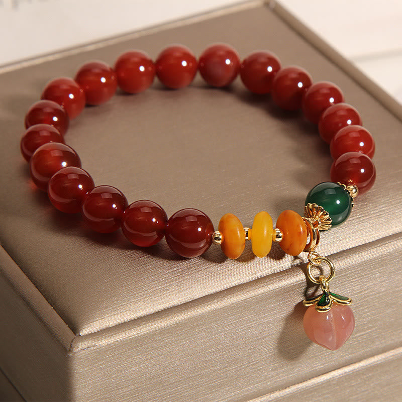Nimara Ritual Red Agate Amber Peach Charm Self-acceptance Bracelet