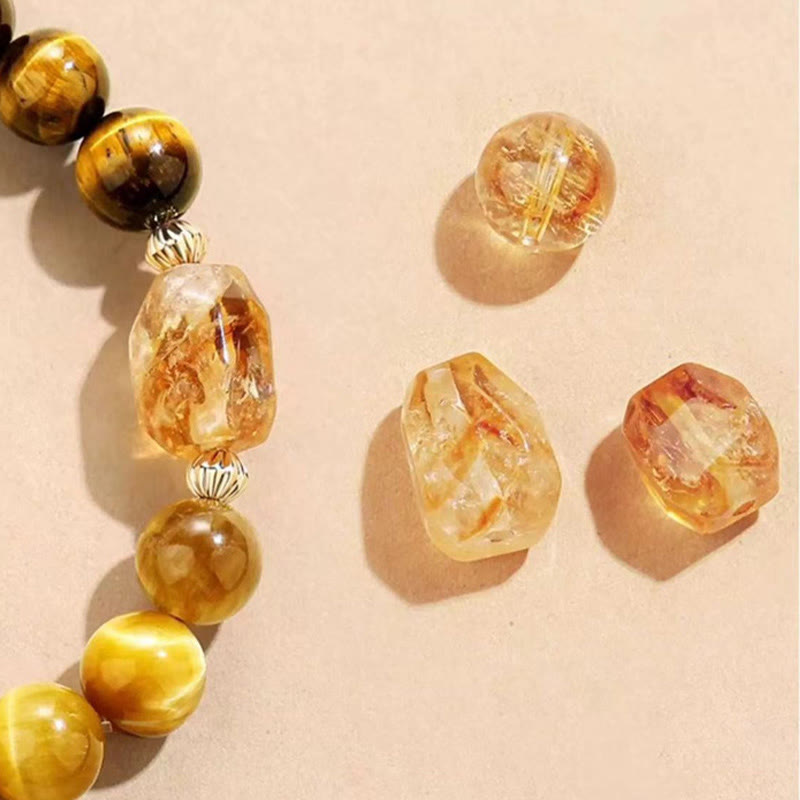 Nimara Ritual Natural Yellow Black Tiger Eye Citrine Strength Bracelet
