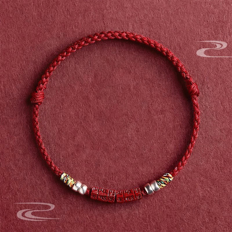 Nimara Ritual 925 Sterling Silver Om Mani Padme Hum Cinnabar Blessing Child Adult Bracelet