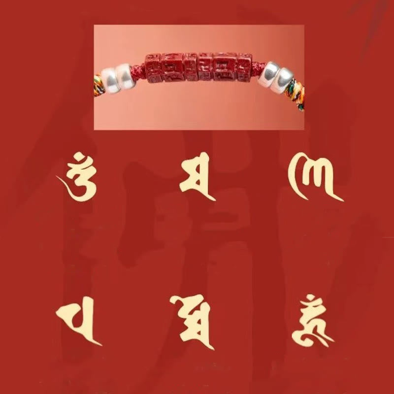 Nimara Ritual 925 Sterling Silver Om Mani Padme Hum Cinnabar Blessing Child Adult Bracelet
