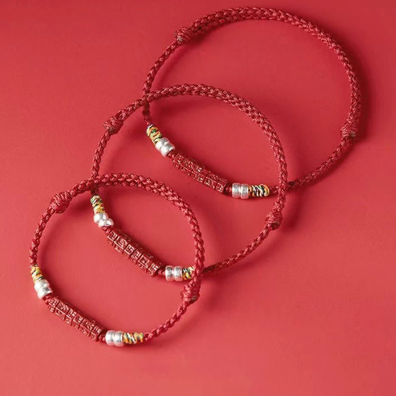 Nimara Ritual 925 Sterling Silver Om Mani Padme Hum Cinnabar Blessing Child Adult Bracelet