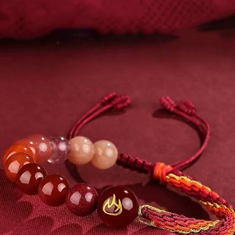 Nimara Ritual Five Elements Various Crystal Agate Wealth Reincarnation Knot Braid Bracelet