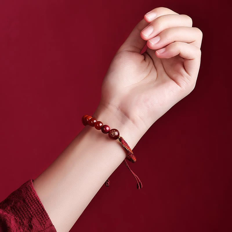 Nimara Ritual Five Elements Various Crystal Agate Wealth Reincarnation Knot Braid Bracelet