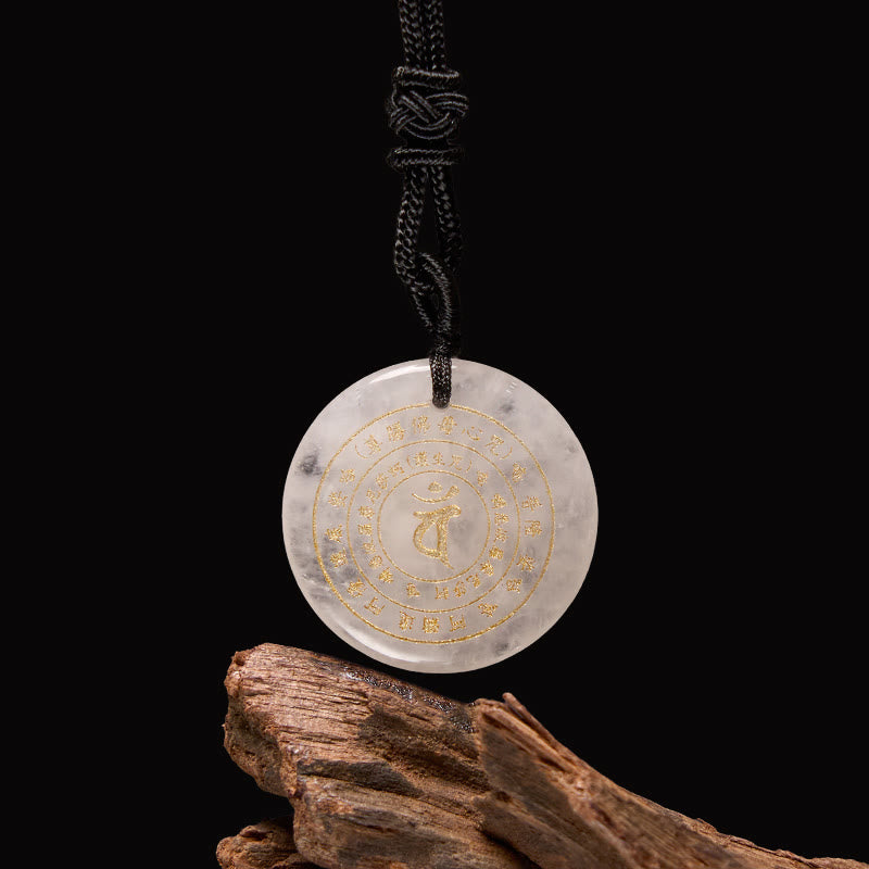 Nimara Ritual Vairocana Tathagata Sanskrit Mantra Various Crystal Black Obsidian Green Aventurine Strength Necklace Pendant