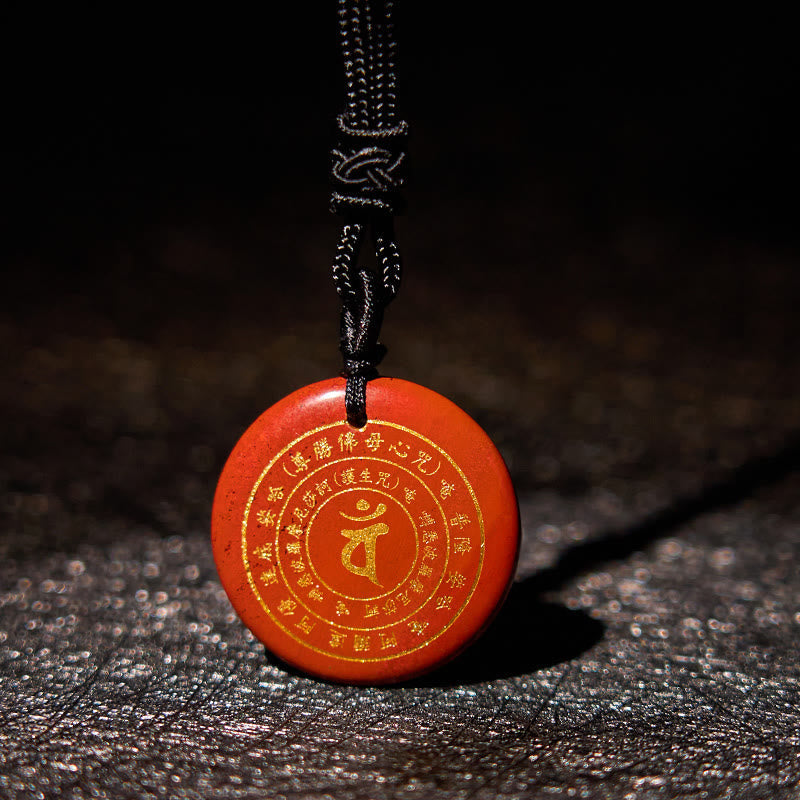 Nimara Ritual Vairocana Tathagata Sanskrit Mantra Various Crystal Black Obsidian Green Aventurine Strength Necklace Pendant