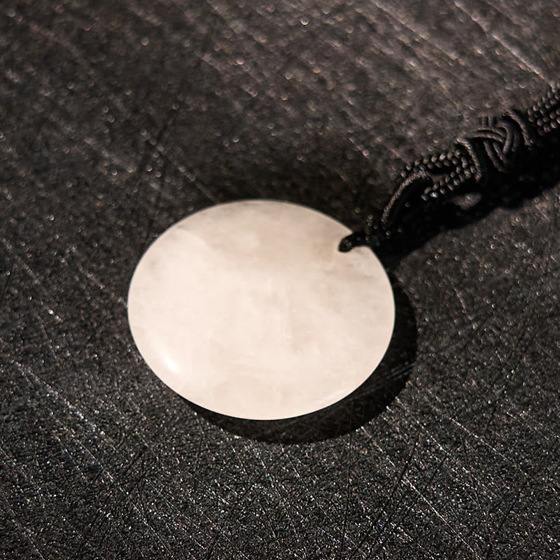 Nimara Ritual Om Mani Padme Hum Natural Various Crystal Black Obsidian Strength Necklace Pendant