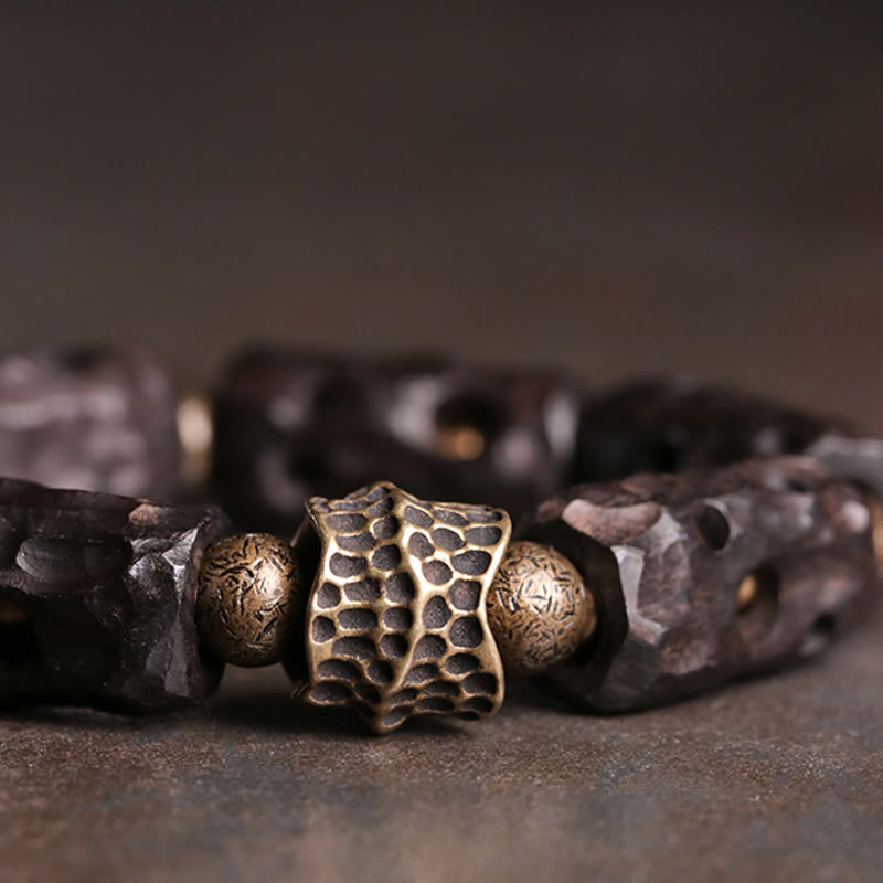 Nimara Ritual Ebony Wood Copper Brass Calm Bracelet