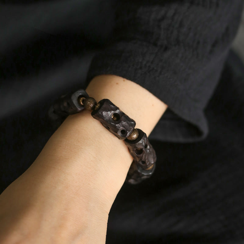 Nimara Ritual Ebony Wood Copper Brass Calm Bracelet