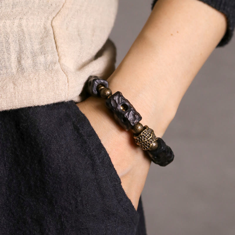 Nimara Ritual Ebony Wood Copper Brass Calm Bracelet