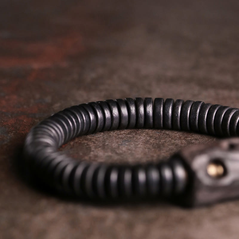 Nimara Ritual Ebony Wood Copper Brass Holey Balance Bracelet