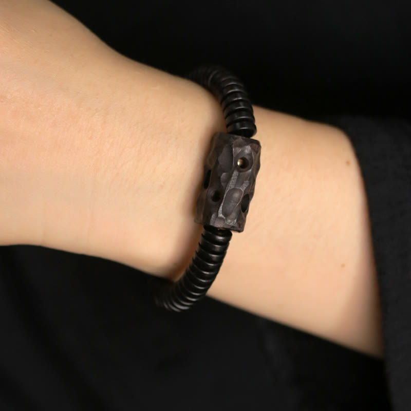 Nimara Ritual Ebony Wood Copper Brass Holey Balance Bracelet