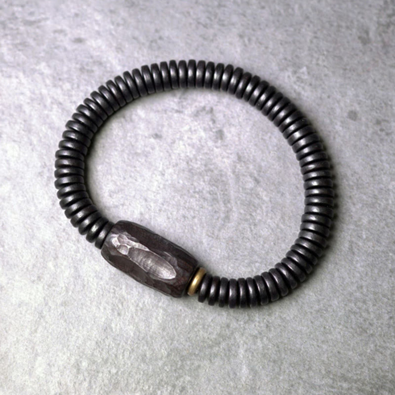 Nimara Ritual Ebony Wood Copper Brass Holey Balance Bracelet