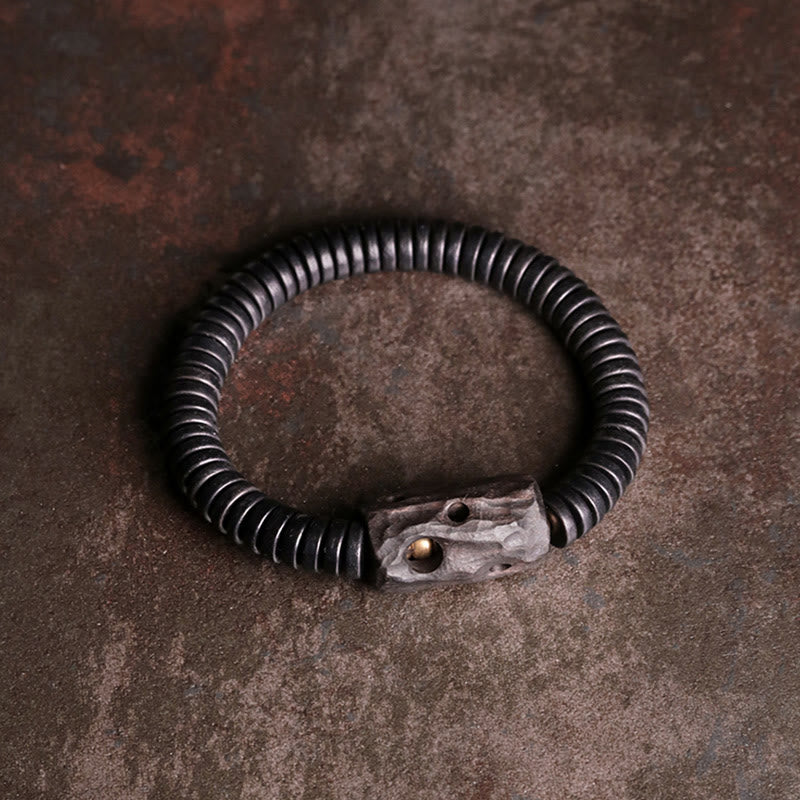 Nimara Ritual Ebony Wood Copper Brass Holey Balance Bracelet