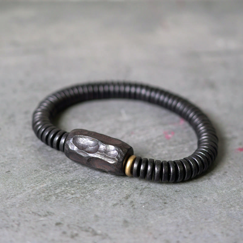 Nimara Ritual Ebony Wood Copper Brass Holey Balance Bracelet